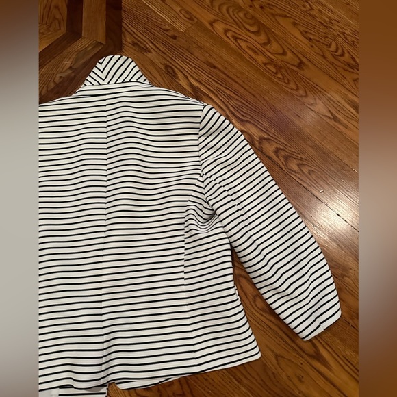 Nipon Boutique Black and White Striped Jacket Size 14 - Picture 9 of 11